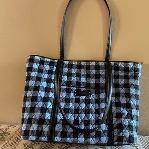 Vera Bradley work tote. Blue/black herringbone.